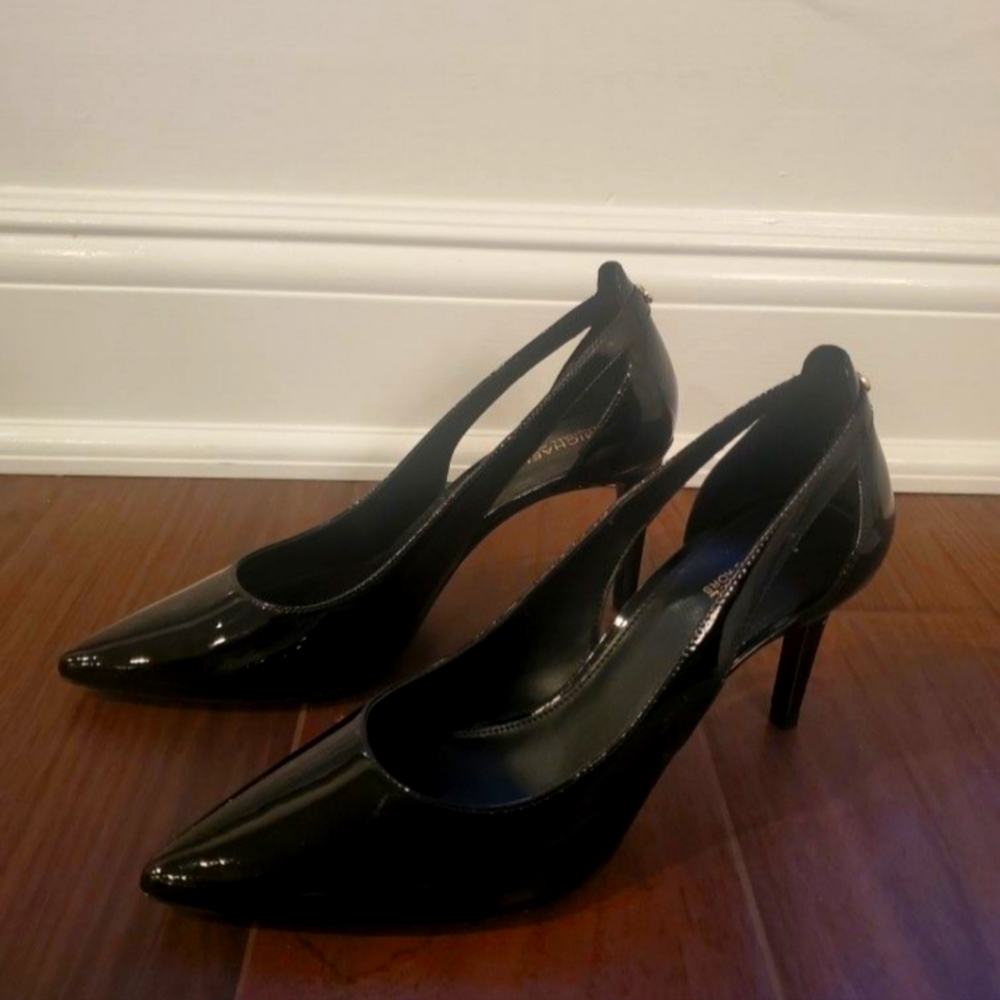 Michael Kors black patent leather heels